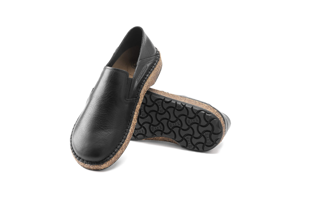 Birkenstock Callan NL Vintage Wood Black Leather - Black, Narrow