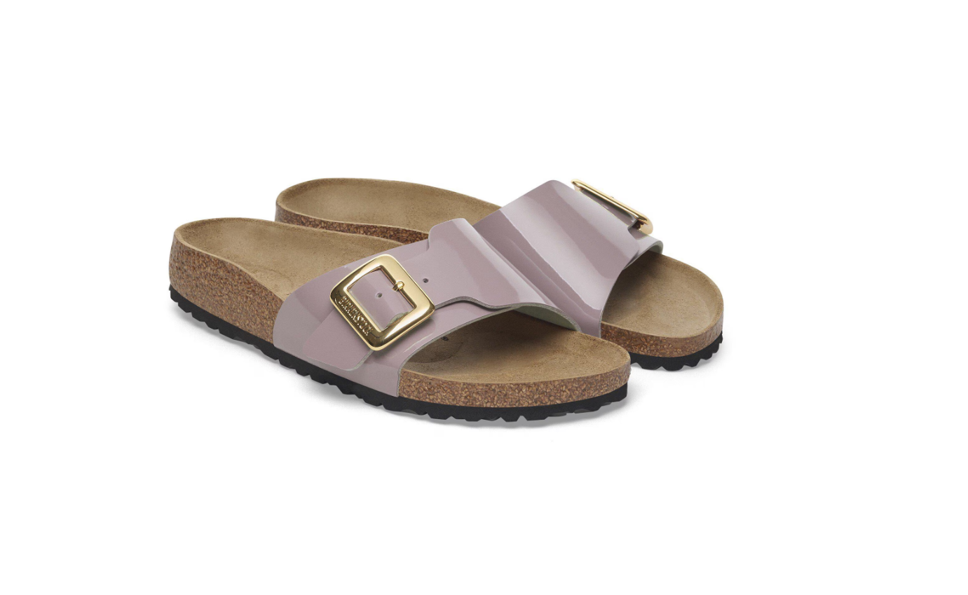 Birkenstock Catalina Cushion Buckle Birko-Flor Patent Faded Purple