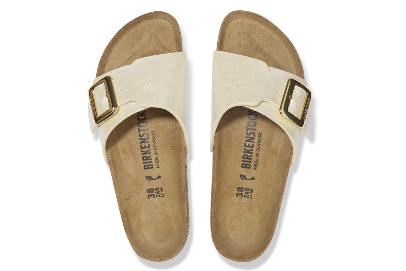 Birkenstock Catalina Cushion Buckle Birko-Flor Graceful Pearl White