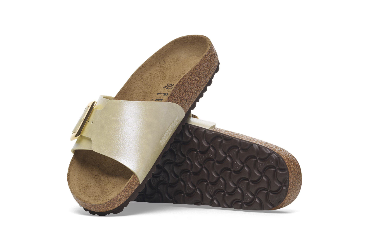 Birkenstock Catalina Cushion Buckle Birko-Flor Graceful Pearl White