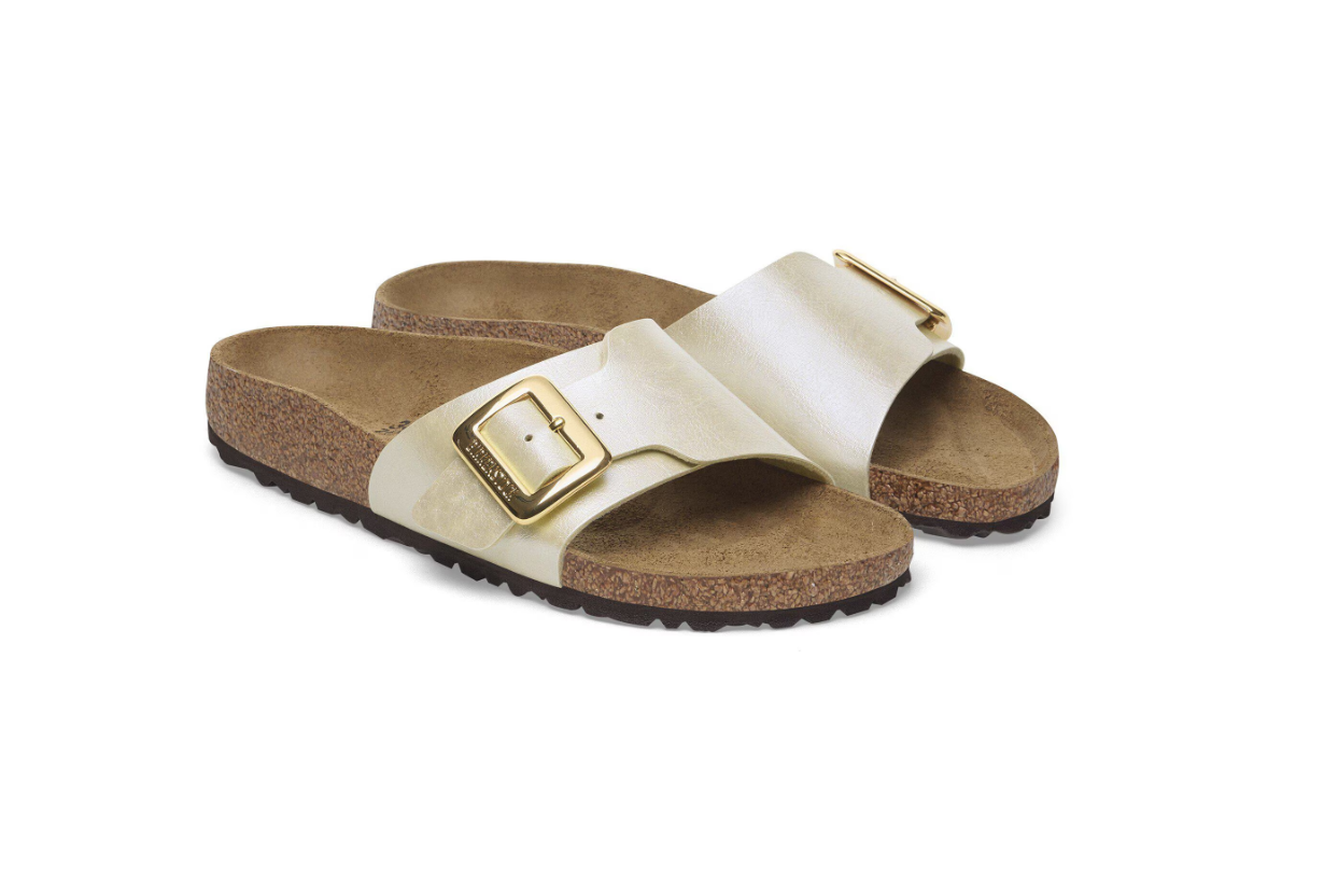 Birkenstock Catalina Cushion Buckle Birko-Flor Graceful Pearl White