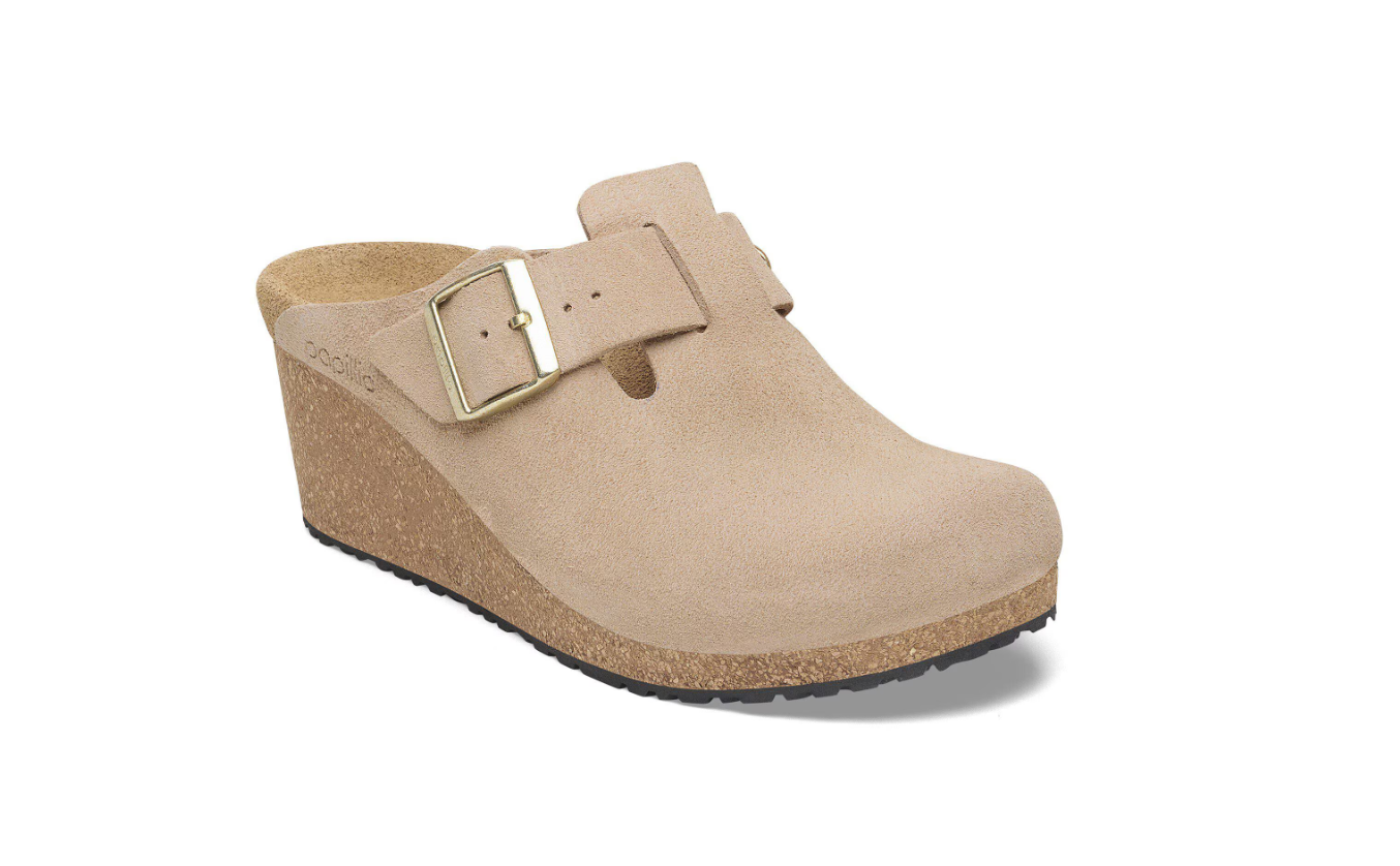 BIRKENSTOCK Fanny Suede Leather Clog Warm Sand