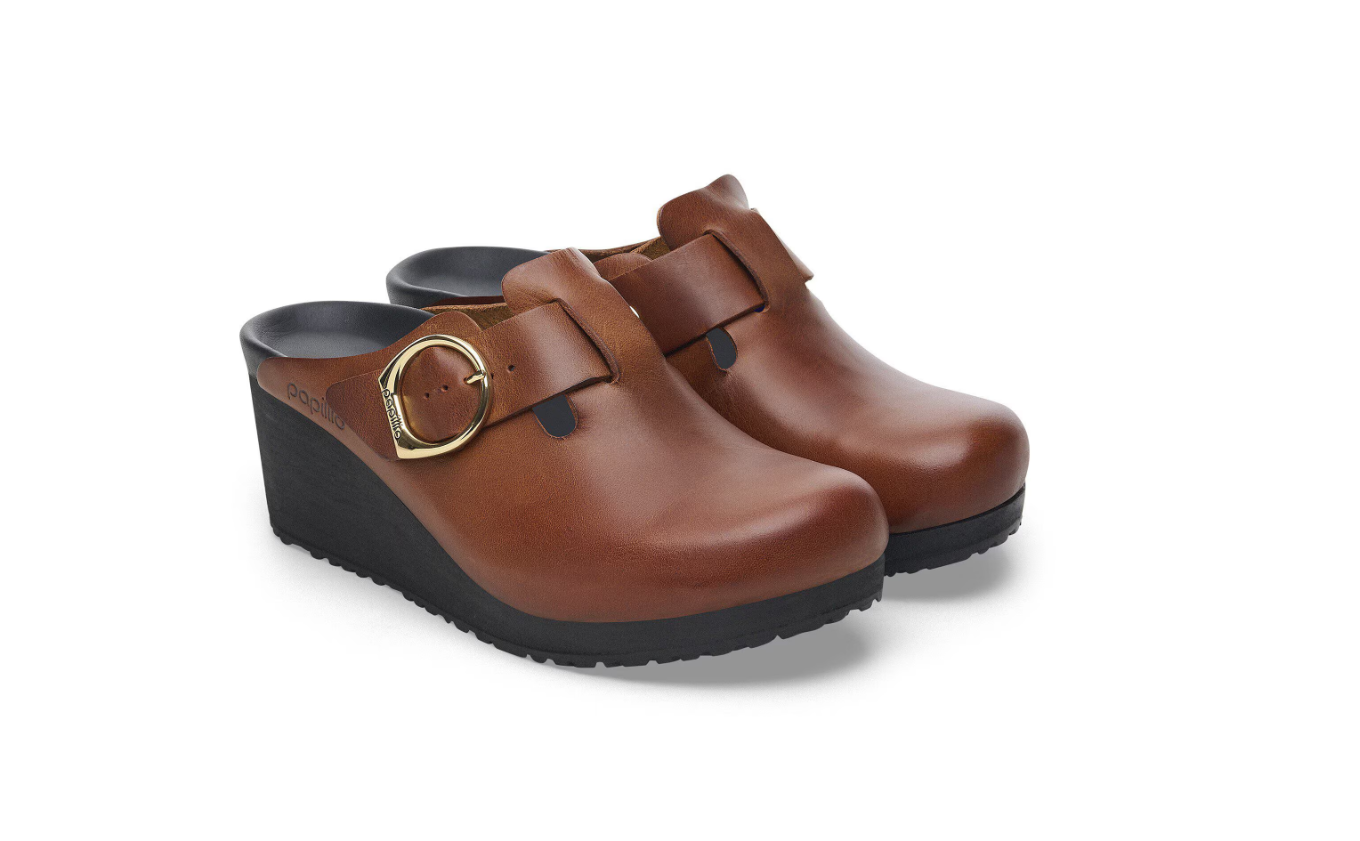Birkenstock Fanny Ring-Buckle Natural Leather Black/Cognac