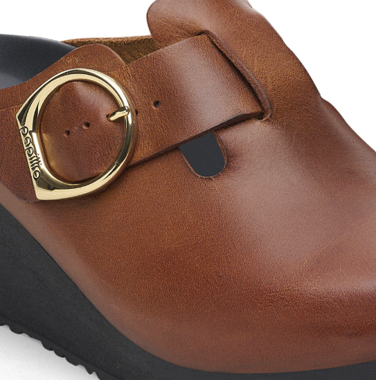 Birkenstock Fanny Ring-Buckle Natural Leather Black/Cognac