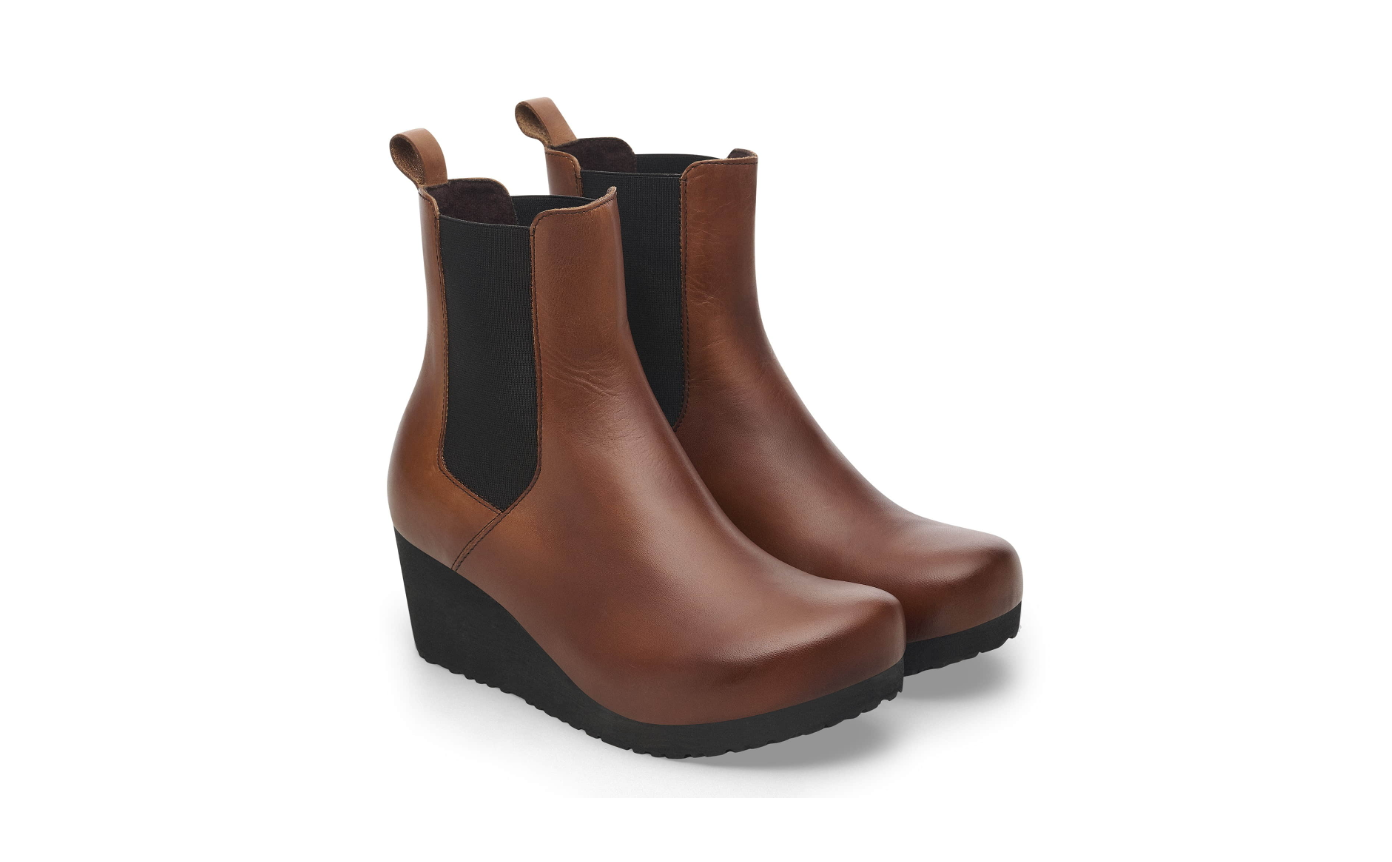 Birkenstock Ebba Slip On Natural Leather Black/Cognac