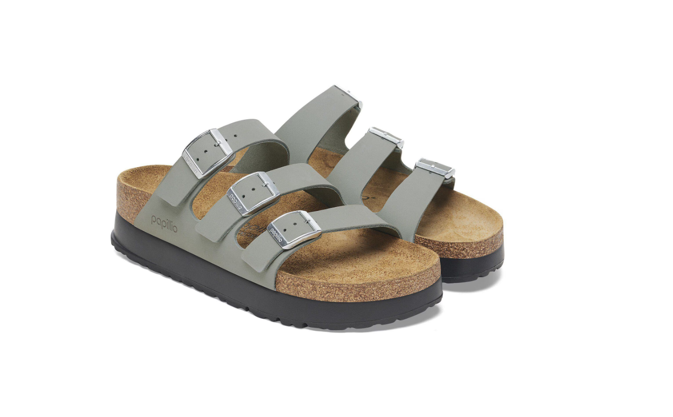 Birkenstock Florida Flex Platform Nubuck Leather Pure Sage