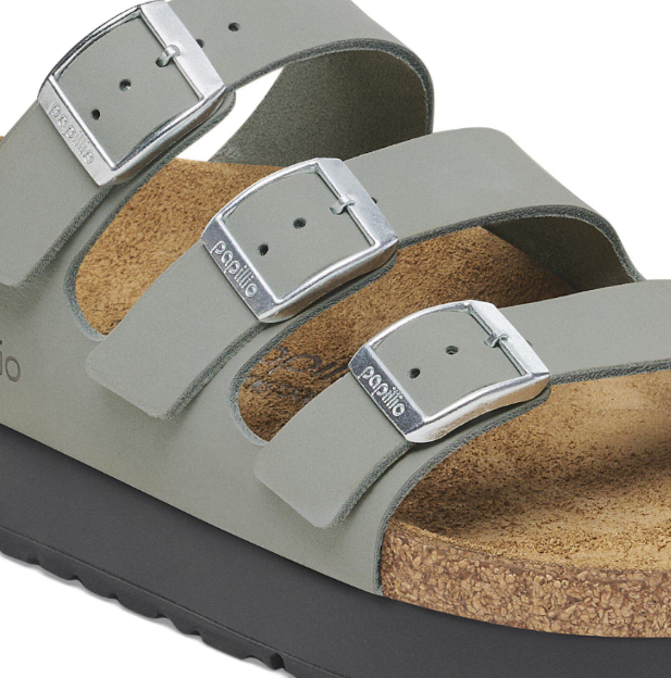 Birkenstock Florida Flex Platform Nubuck Leather Pure Sage