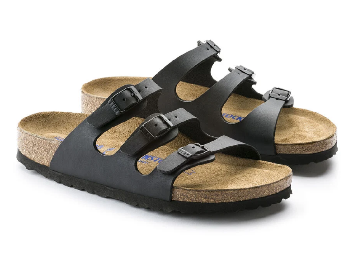 Birkenstock Florida Soft Footbed Birko-Flor Sandals - Black, Narrow