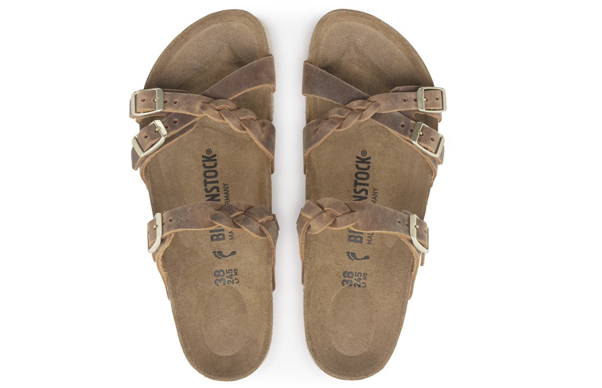 Birkenstock Franca Braided Oiled Leather - Cognac, Regular