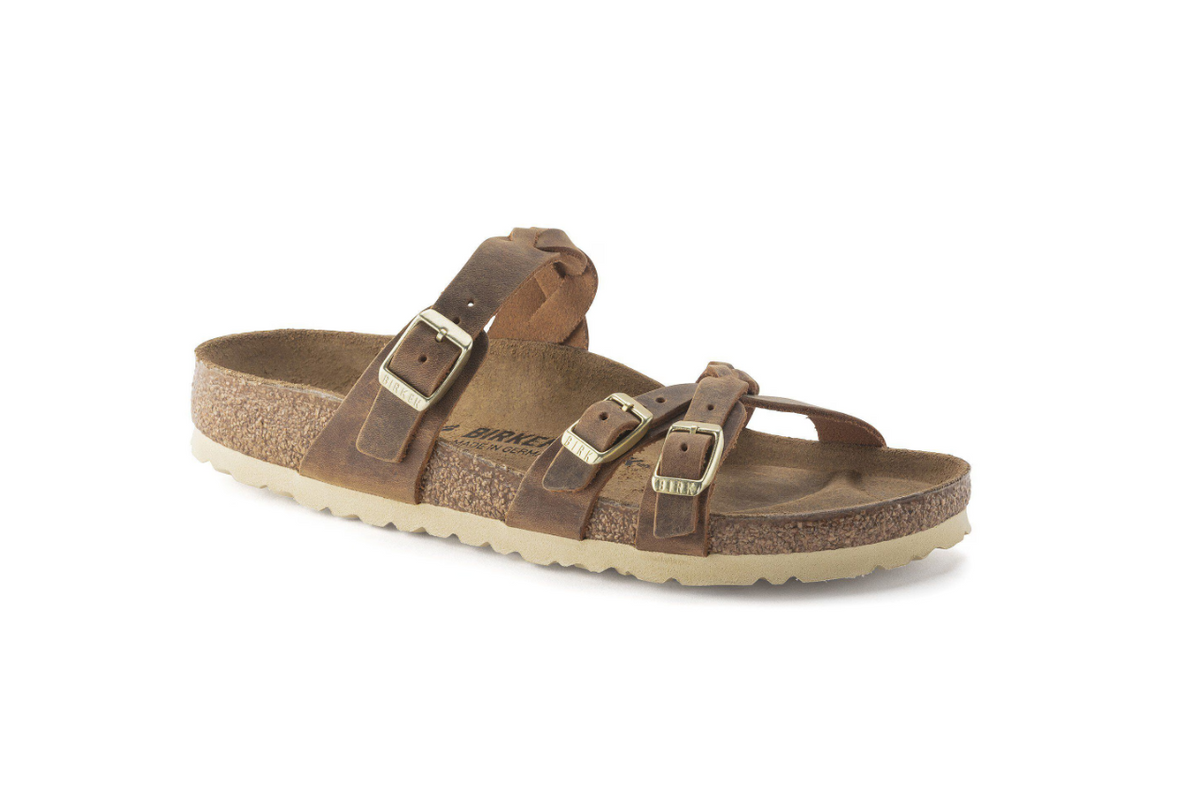 Birkenstock Franca Braided Oiled Leather - Cognac, Regular