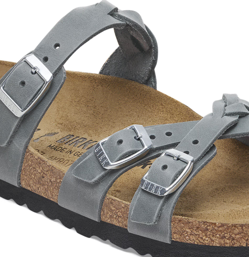 Birkenstock Franca Braided Oiled Leather Basalt Gray