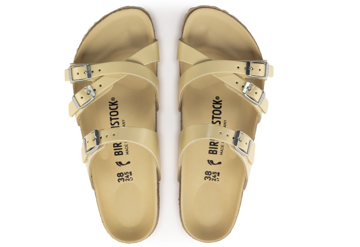 Birkenstock Franca Natural Leather Patent High Shine Butter
