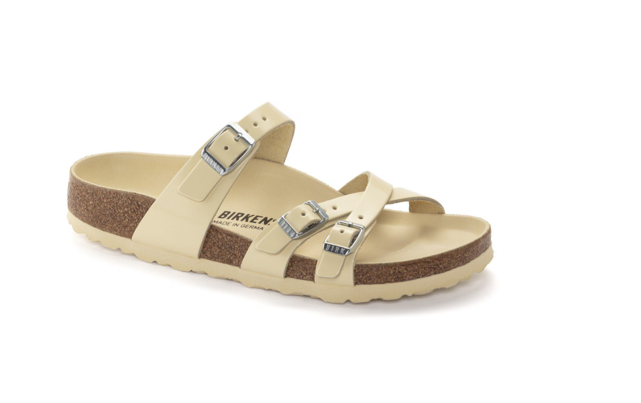 Birkenstock Franca Natural Leather Patent High Shine Butter
