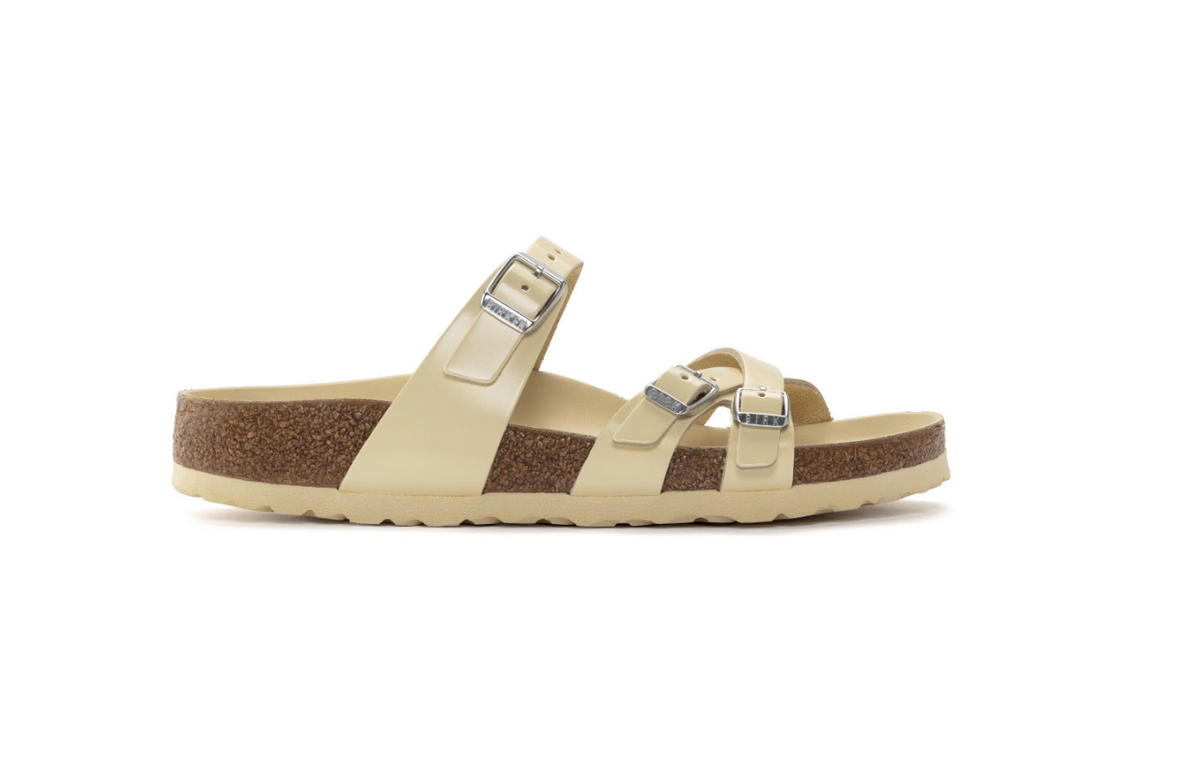 Birkenstock Franca Natural Leather Patent High Shine Butter
