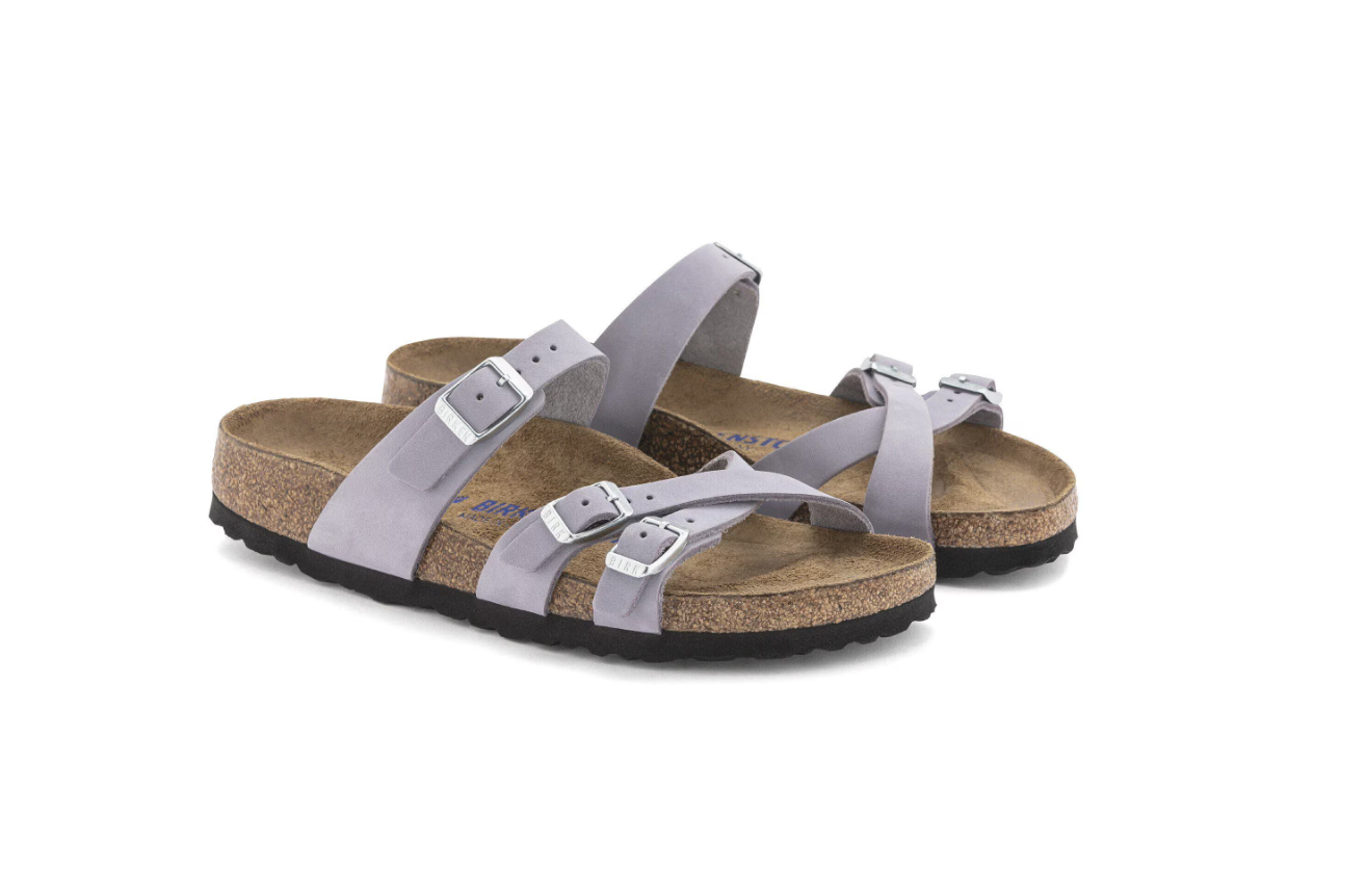 Birkenstock Franca Soft Footbed Nubuck Leather Sandals - Purple Fog