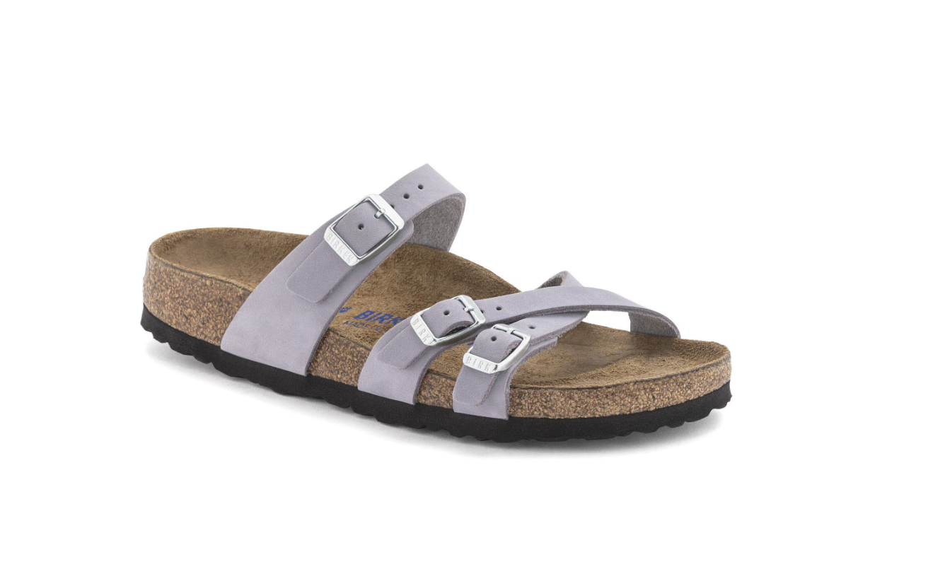 Birkenstock Franca Soft Footbed Nubuck Leather Sandals - Purple Fog