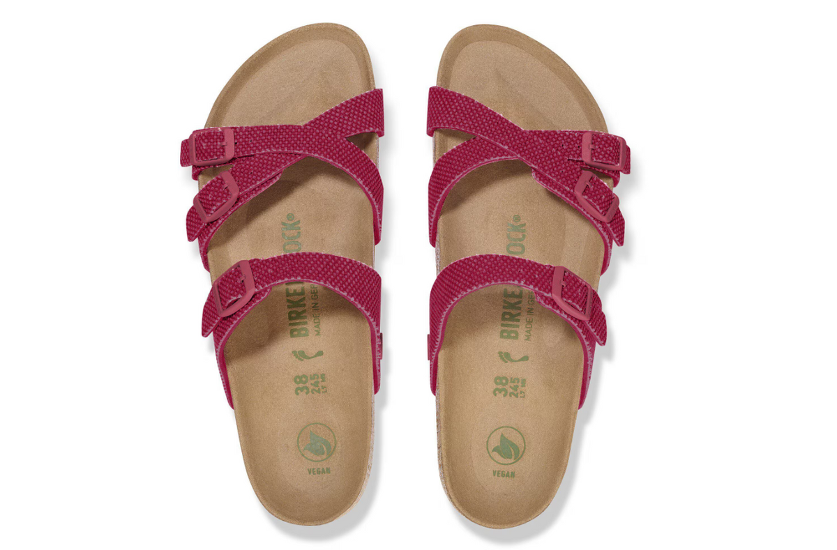 Birkenstock Franca Rivet Logo Vegan Canvas Fuchsia Tulip