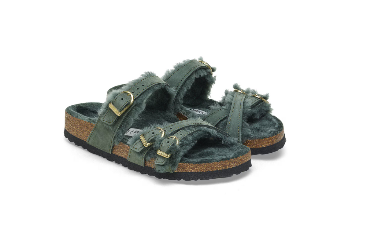 Birkenstock Franca Shearling Nubuck Leather Thyme