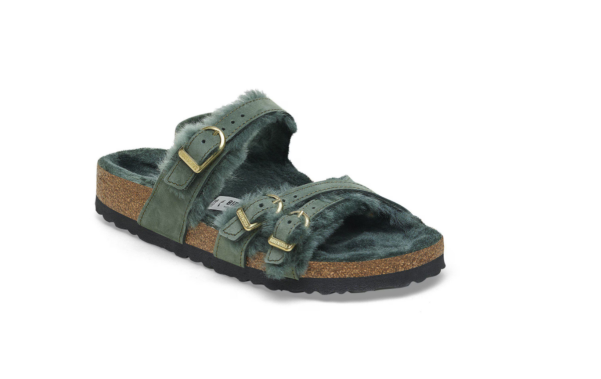 Birkenstock Franca Shearling Nubuck Leather Thyme