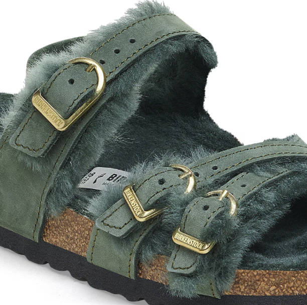 Birkenstock Franca Shearling Nubuck Leather Thyme