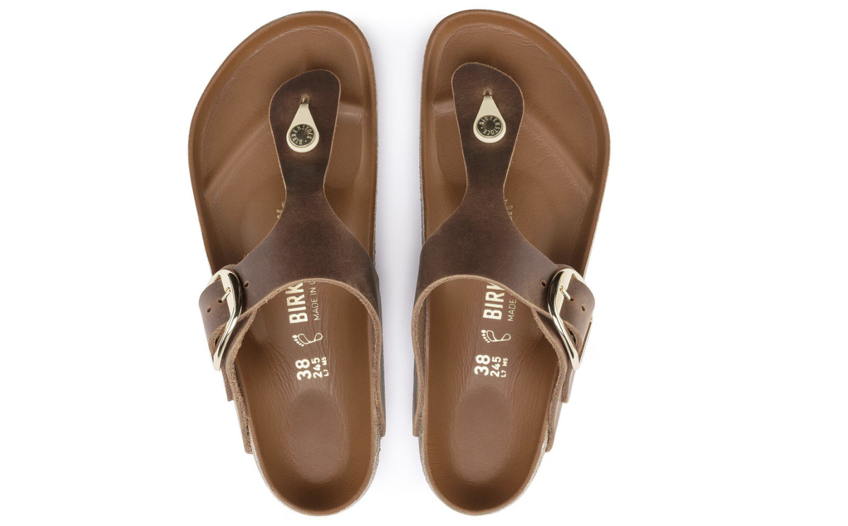 Birkenstock Gizeh Big Buckle Oiled Leather - Cognac, Regular