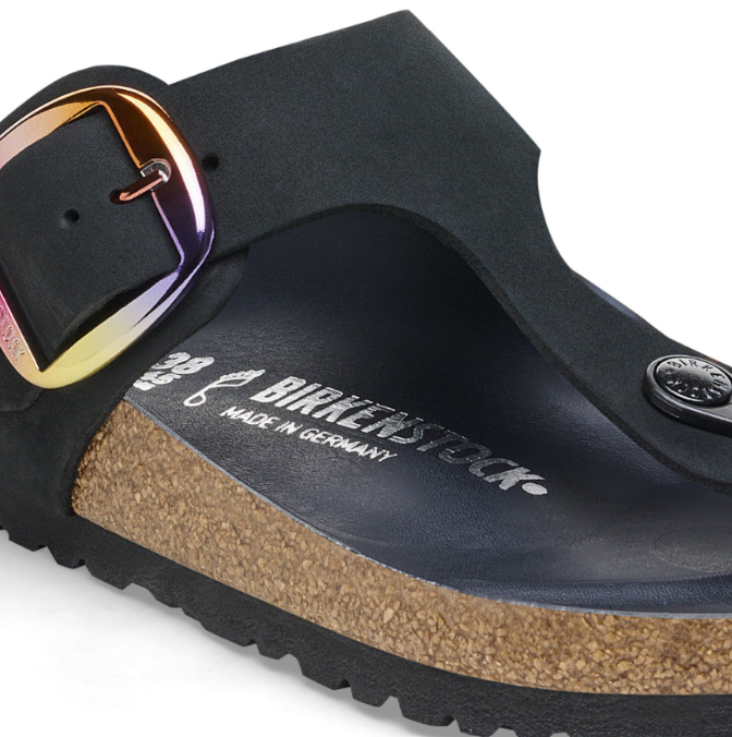 Birkenstock Gizeh Big Buckle Natural Leather Nubuck Black