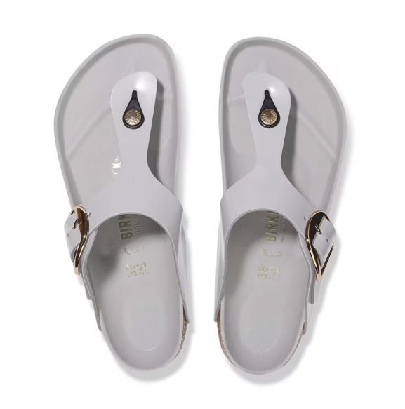 Birkenstock Gizeh Big Buckle Natural Leather Patent Stone Coin