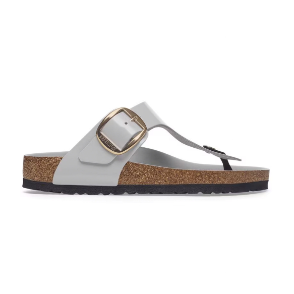Birkenstock Gizeh Big Buckle Natural Leather Patent Stone Coin