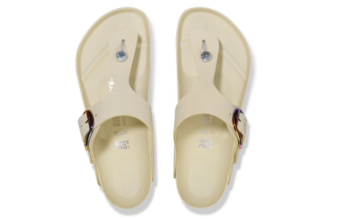 Birkenstock Gizeh Big Buckle Nubuck Leather - Ecru, Regular