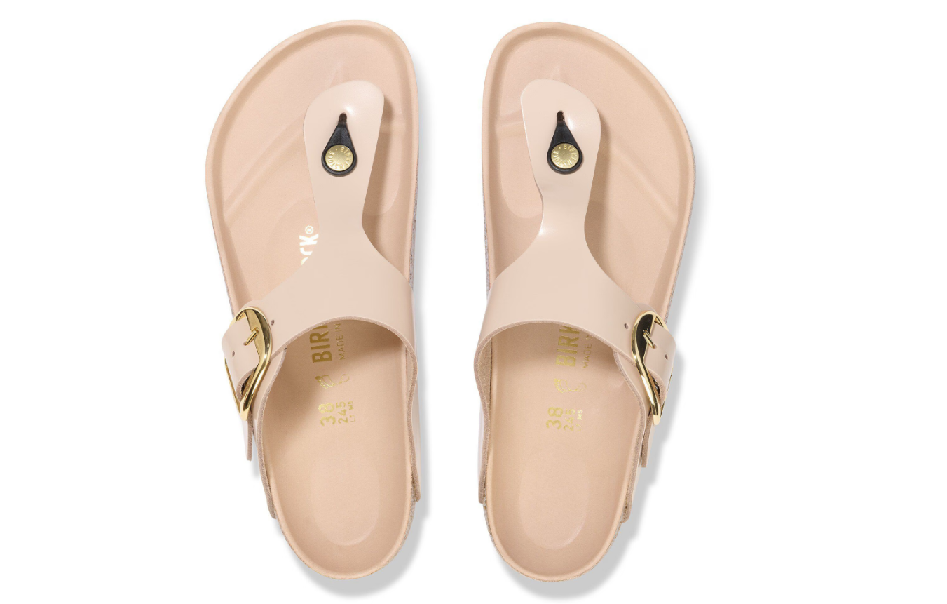 Birkenstock Gizeh Big Buckle Natural Leather Patent