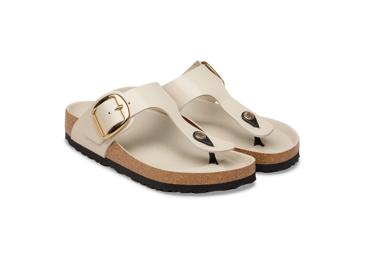 Birkenstock Gizeh Big Buckle Natural Leather Patent