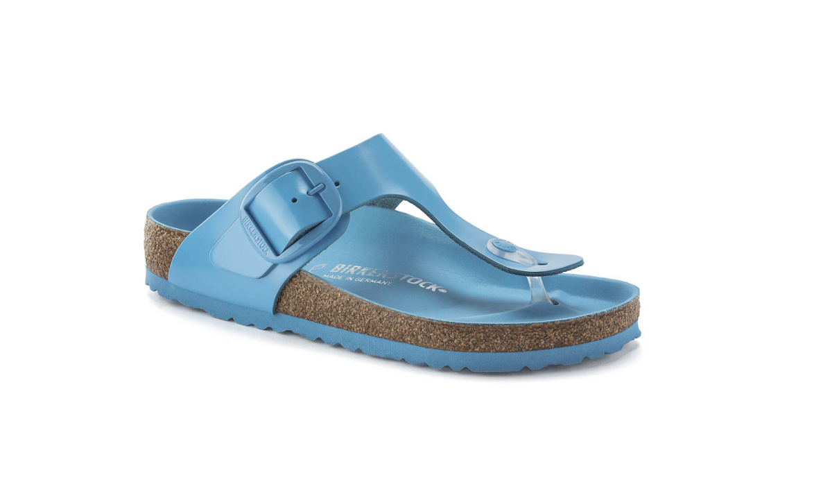 Birkenstock Gizeh Big Buckle Natural Leather Patent - Blue, Regular