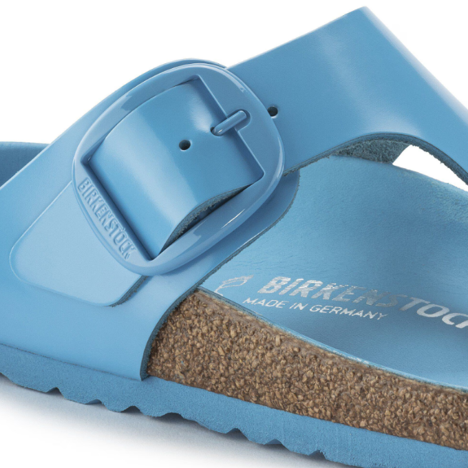 Birkenstock Gizeh Big Buckle Natural Leather Patent - Blue, Regular