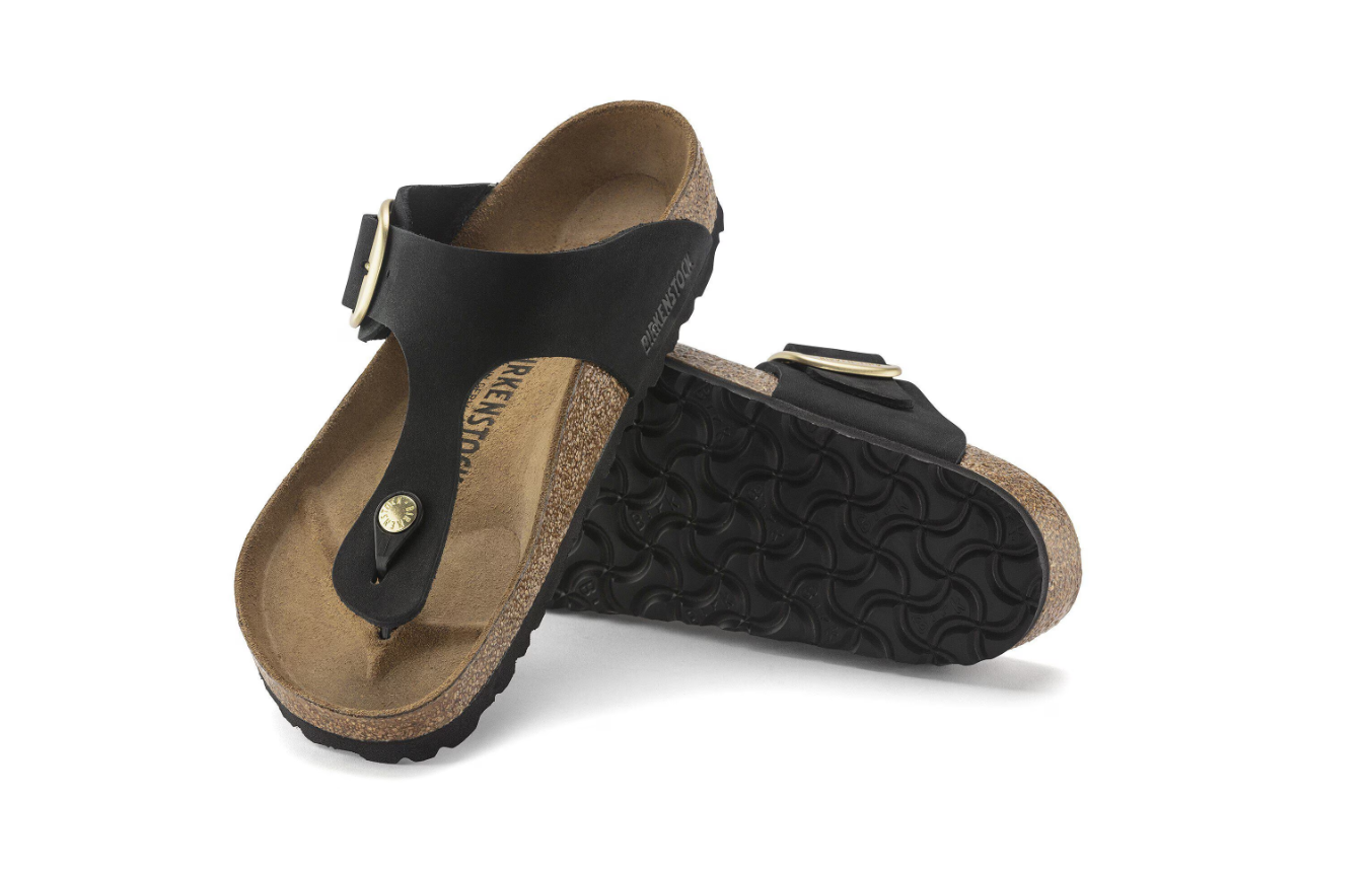 Birkenstock Gizeh Big Buckle Nubuck Leather Black