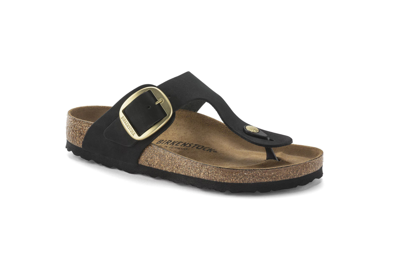 Birkenstock Gizeh Big Buckle Nubuck Leather Black