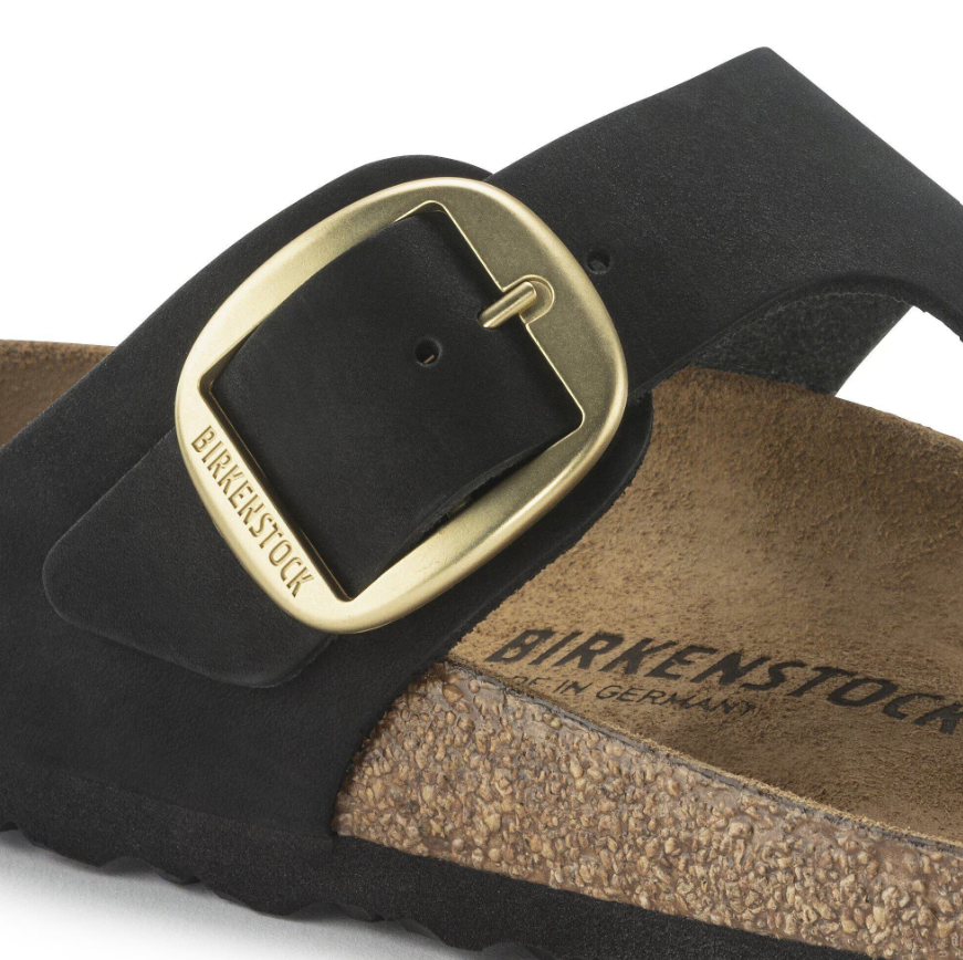 Birkenstock Gizeh Big Buckle Nubuck Leather Black