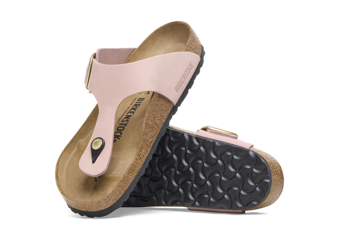 Birkenstock Gizeh Big Buckle Nubuck Leather Soft Pink