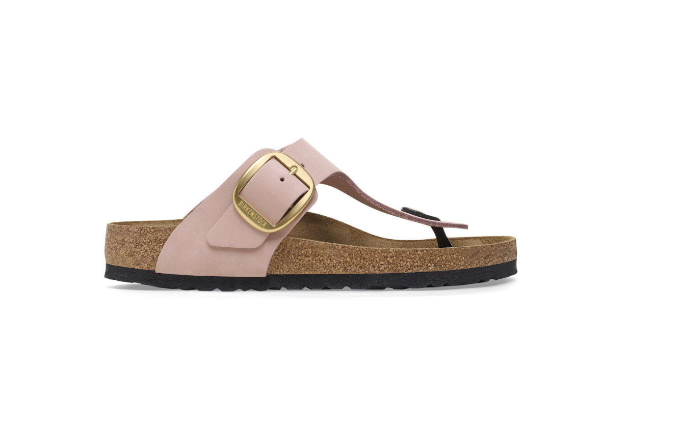 Birkenstock Gizeh Big Buckle Nubuck Leather Soft Pink