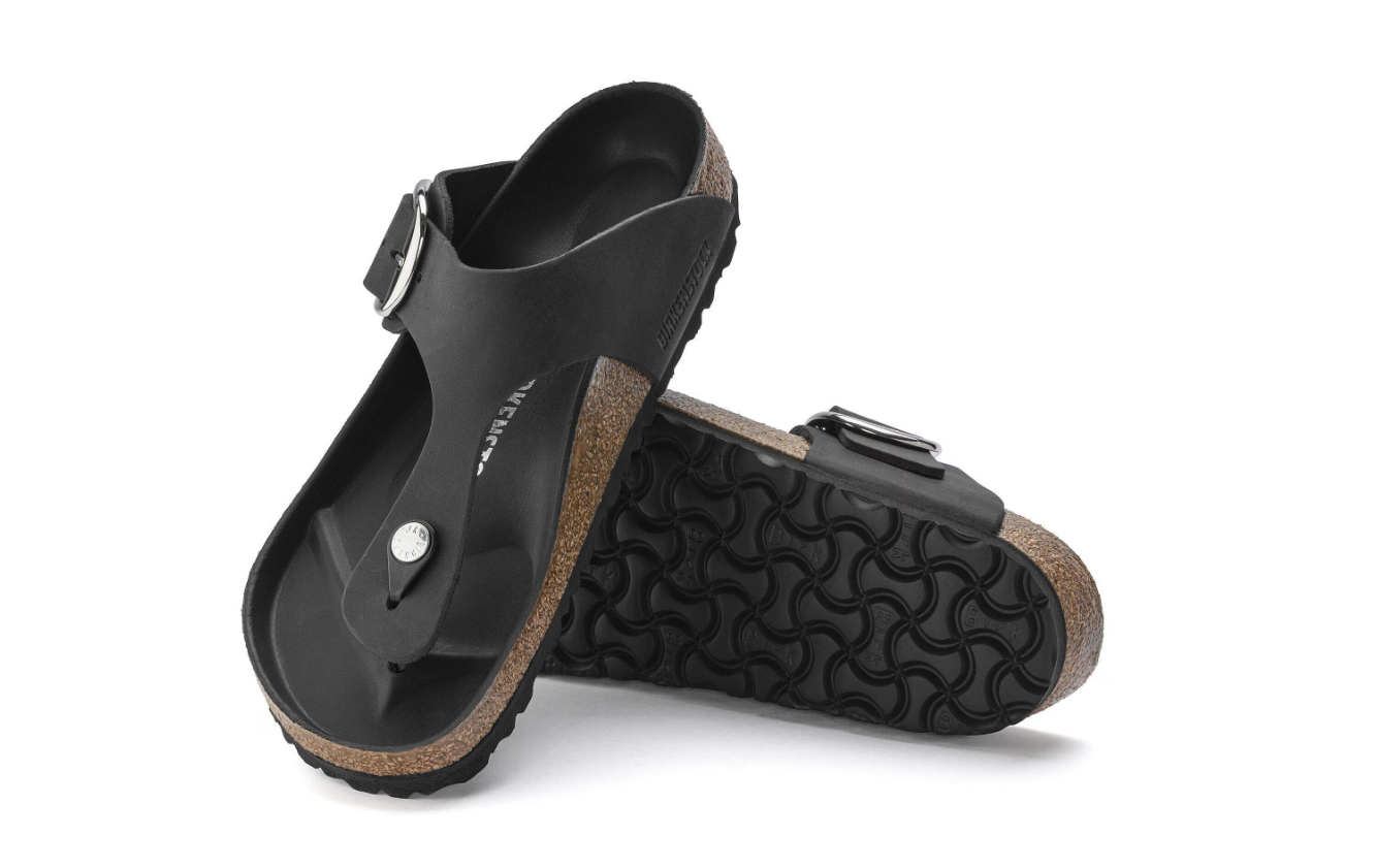 Birkenstock Gizeh Big Buckle Natural Leather Patent Black