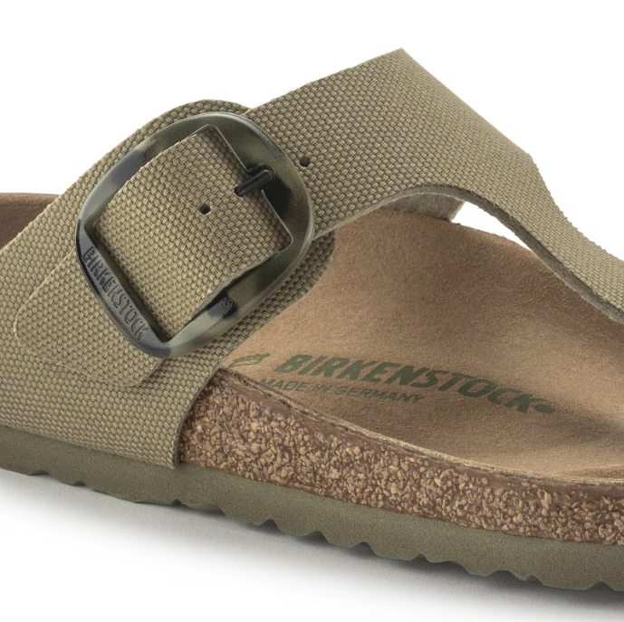 Birkenstock Gizeh Vegan Big Buckle Textile - Khaki, Regular