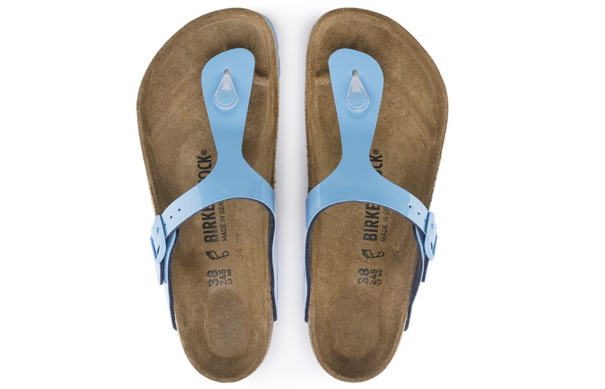 Birkenstock Gizeh Birko-Flor Patent - Blue, Regular