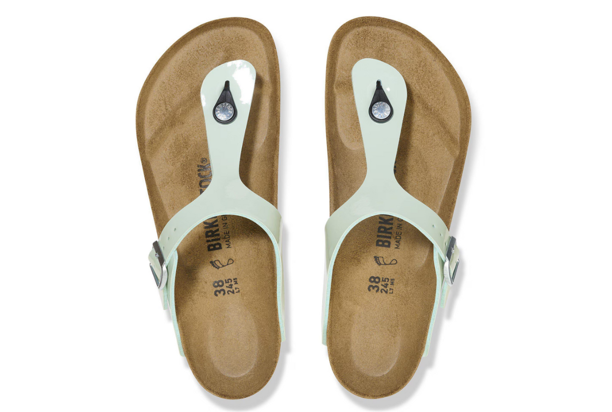 Birkenstock Gizeh Birko-Flor Patent - Green, Regular