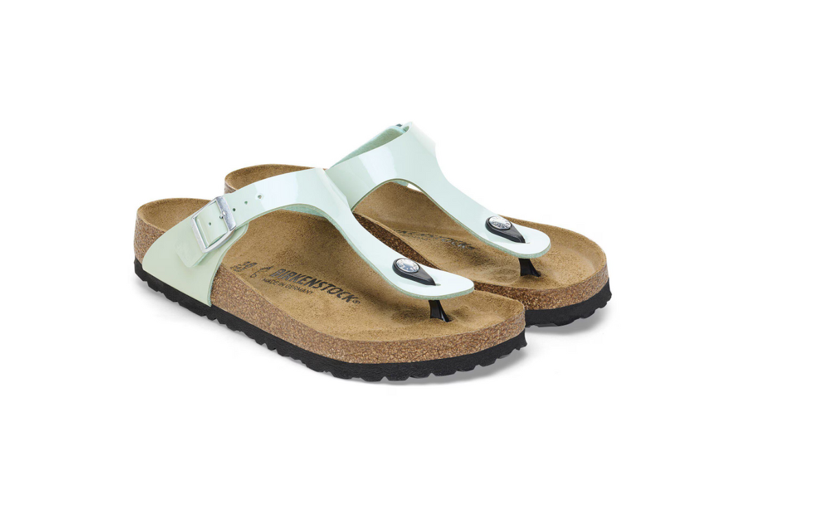 Birkenstock Gizeh Birko-Flor Patent - Green, Regular