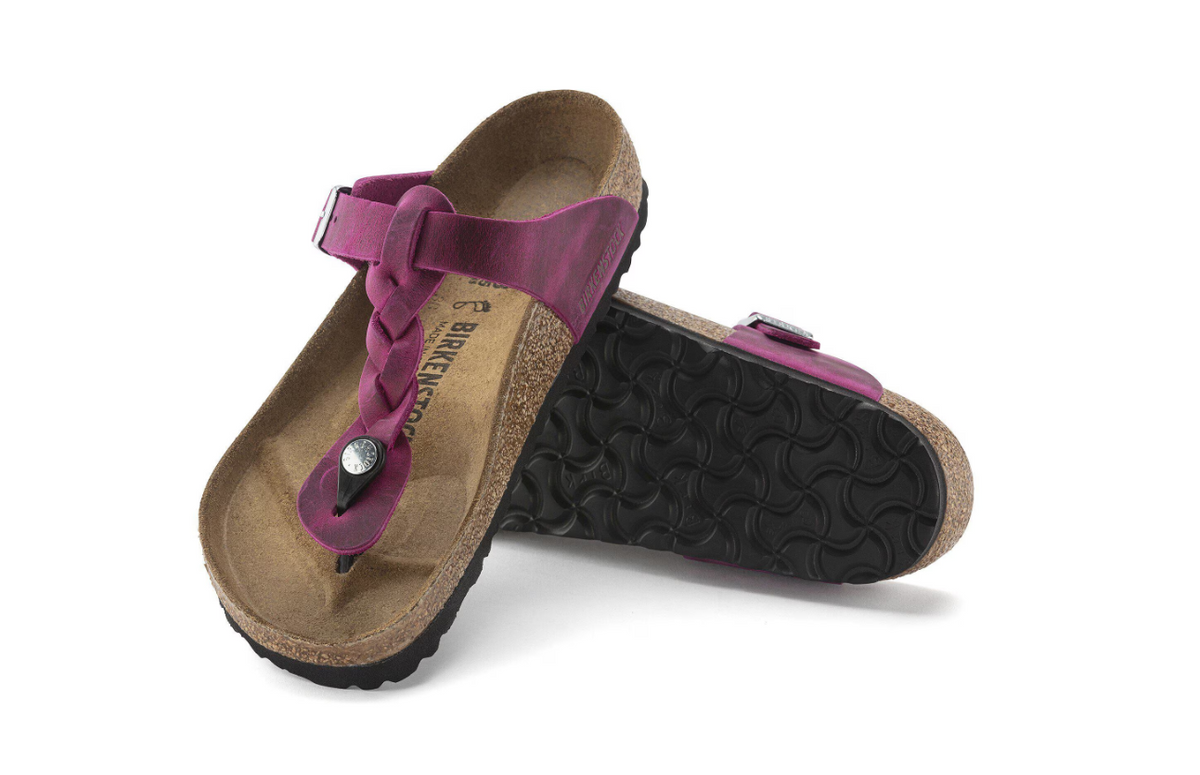 Birkenstock Gizeh Braided Oiled Leather Festival- Fuchsia, Regular