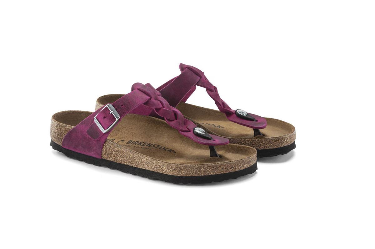 Birkenstock Gizeh Braided Oiled Leather Festival- Fuchsia, Regular