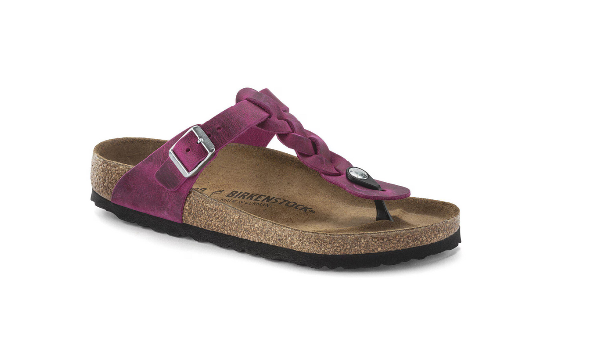 Birkenstock Gizeh Braided Oiled Leather Festival- Fuchsia, Regular