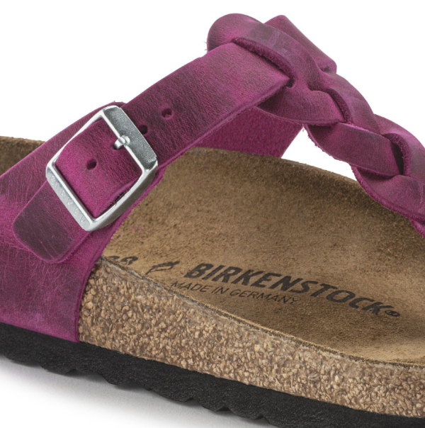 Birkenstock Gizeh Braided Oiled Leather Festival- Fuchsia, Regular