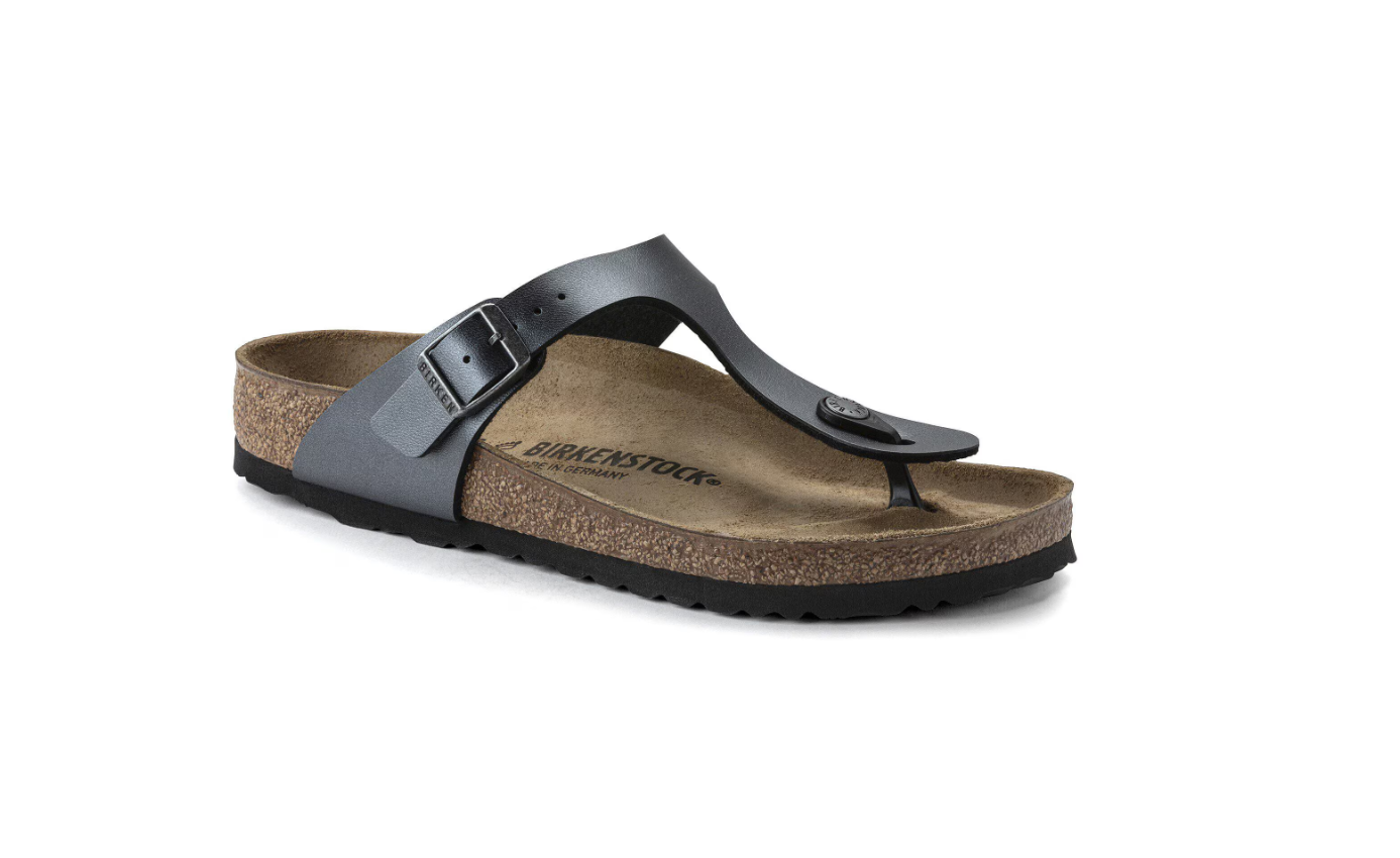 Birkenstock Gizeh Birko-Flor Metallic Black Sandals Regular