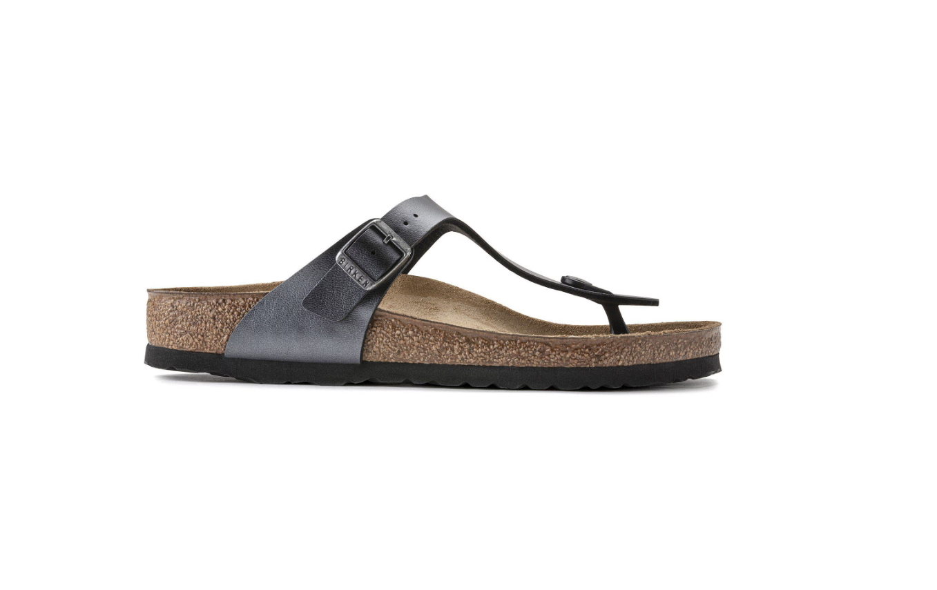 Birkenstock Gizeh Birko-Flor Metallic Black Sandals Regular