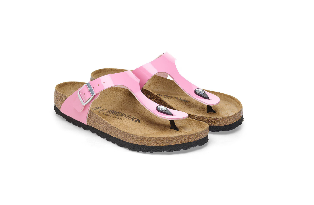 Birkenstock Gizeh Birko-Flor Patent Candy Pink/Black Regular